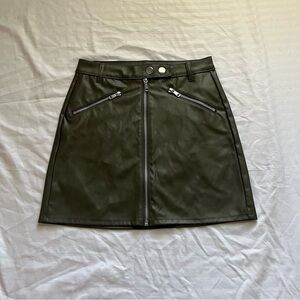 Wild Fable Dark Green Faux Leather Mini Skirt